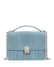 kate spade new york Deco Denim Print Leather Shoulder Bag
