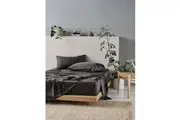 Linen House Tencel 375TC Natural Sheen Bed Sheet w/ Pillowcase Set - Charcoal