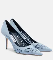 [Jimmy Choo] Jimmy Choo Love 85 embroidered denim pumps AU 8 blue