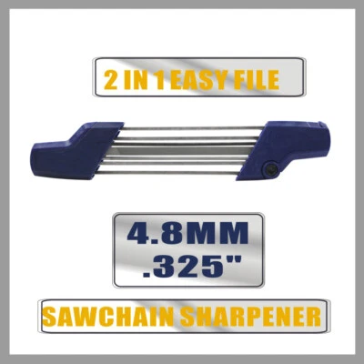 2 IN 1 Easy File .325 3/16 4.8mm Chainsaw Chain Sharpener 5605 750 4304