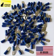 2000 Pack 16-14 Gauge male Quick Disconnect Blue Vinyl Crimp Terminals .250"