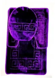 Bathroom Rugs Sets 3 Piece Bath Pattern Rug Set (20"x32")/Large Contour Purple