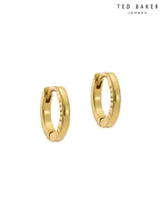 Ted Baker Gold Tone Crislie Logo Hoop Earrings (E76497) | $51