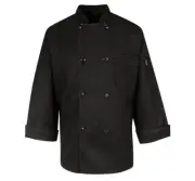 NEW Red Kap Chef Designs Large Black 8 Button Chef Coat - KT76