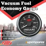 SAAS Vacuum Gauge 0-30 inHg 52mm Black Muscle Series Mechanical Multi Color LED