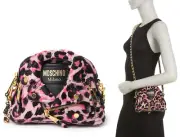 MOSCHINO x Jeremy Scott Calf Hair Leather Crossbody Shoulder Bag Biker Jacket