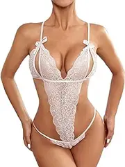 [Generic] Sheer Lingerie for Women Women Fashion Print Mesh Lingerie Lace Lingerie Sexy Lace Lingerie Set Bodysuit 1 Pieces Underwear Womens Lingerie Plus