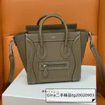 二手 CELINE 賽琳 LUGGAGE NANO牛皮革手袋 笑臉包 灰色 手提包 單肩包 189243