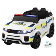 Rigo Kids Ride On Car Electric Patrol Police Toy Cars Remote Control 12V White s