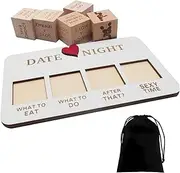 Date Night Dice for Couples, 5 Pack Decision Dice for Date Night, Romantic Wooden Dice Set with Bag, Novelty Games Night for Valentine's Day and Anniversary