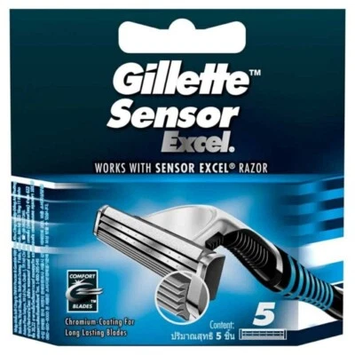 Gillette Sensor Excel Razor 5 Blades Cartridge Twin Blades Manual