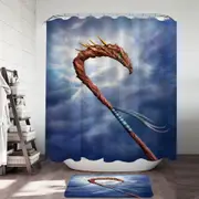 Cool Fantasy Weapon Dragon Spear Shower Curtain