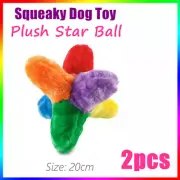 2x Squeaky Plush Soft Dog Cat Puppy Toy Pet Stuffed Chew Play Ball Interactive