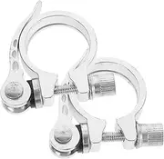 2pcs 35mm Aluminum Alloy Bike Seatpost Clamp Quick Release Lock for Road Casual Bikes Random Color