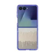 Galaxy Z Flip7 Impact Magnetic Case Tan Painted Drips by Corey Paige Designs