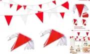100Ft Red and White Pennant Banner Flags String Fabric Triangle Bunting