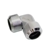 Alphacool Eiszapfen Hard Tube Compression Fitting, 16mm OD, 90 Degree, Chrome