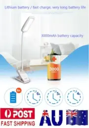 Adjustable LED Reading Light Desk Lamp Clip-on Bed Table USB Rechargeable DP1028