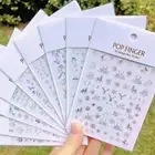 1 Sheet Nail Art Sticker Beauty Decorative Christmas Elk Snowflake Pattern Nail