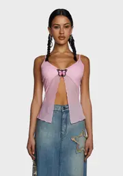 [NGOrder] Butterfly Mesh Babydoll Top