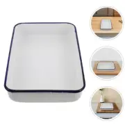 Enamelware Baking Pan Oblong Cake Enameled Roasting Baking Dish Lasagna Pan