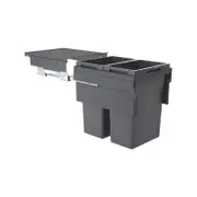 Hafele 2 x 38L Dark Grey Pull Out Waste Bin