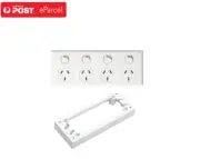 Quad 4 Gang Power Point Outlet Socket GPO Surface socket Mount + Mounting Block