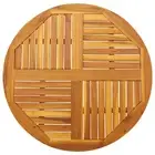 Round Solid Wood Table Top Ø90 cm Acacia Natural Rustic Easy Clean Durable 04251