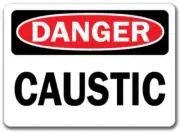 Danger Sign - Caustic - 10" x 14" OSHA Safety Sign