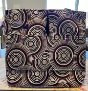 HANDMADE Tote Cotton Purse Purple Retro 14" x 14" medium zipper key ring