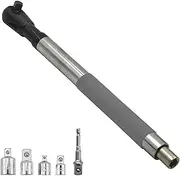 Offset Extension Wrench for Electric Drill, Impact Wrench Extender for Socket Sets,1/2" Impact Wrench Adapter with 4 Socket Converters,Power Ratchet Wrenches, Slim Design for Tight Spaces (silver)