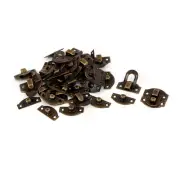 Wood Box Case Latch Hasp Lock Hook Hinge Bronze Tone 22x20x4mm 20pcs