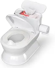 CheerTry 2-in-1 Toddler Potty Training Toilet - Larger Potty Chair & Detachable Training Seat for Boys & Girls Ages 1-3 with Flushing Sound, Wipes Storage, Toilet Paper Holder