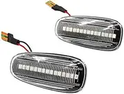 CLEZON For Opel, for Zafira A 1999-2005, for Astra G 1998-2009 Turn Signal Lamp LED Side Marker Light Indicator 12V Panel Lamp Repeater Car Side Indicator Light(BLACK Dynamic Crystal)