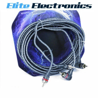AERPRO MAXCOR MX255 2.5M 2 MALE TO 2 MALE RIGHT ANGLE RCA LEAD SIGNAL CABLE PAIR