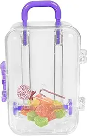 [LCMGKRUNSC] Suitcase Box - Clear Tiny Container - Travel Packaging Box for, Weddings, Anniversary, Old Home Decoration, Suitcase Candy Box