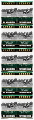 REGRET HORSE RACING CHAMPION STRIP OF 10 MINT VIGNETTE STAMPS