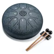 Steel Tongue Drum Hand Drums with Bag Mallets Music Book, 6 Inch 8 Notes Navy