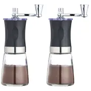 2x La Cafetiere 19.5cm Manual Stainless Steel Coffee Beans Grinder Black Small