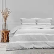 Ardor Liam Chenille Textured Grey Quilt Cover Set