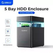 ORICO 5 Bay 3.5in Hard Drive Enclosure Type-C/USB3.0 HDD SSD Enclosure Tool-