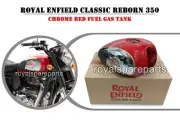 Genuine Royal Enfield Classic Reborn 350 Chrome Red Petrol Gas Fuel Tank (for: Royal Enfield)