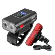 Bike Lights Front Rear LED Rechargeable Headlight Set