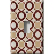 SnazzySwitch More Brown Retro Circles Decorative Light Switch Plate Cover