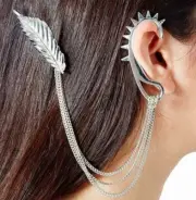 NEW RRP $150 Sass & Bide ISLES UNNAMED Silver Ear Cuff Chain + Hair Clip OSFA