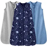 Baby Sleep Sack 6-12 Months 3 Pack 100% Cotton Lightweight Wearable Blanket