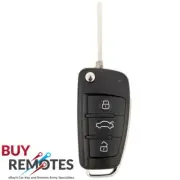 Car 3-Button Folding Key Shell Remote Key Fob Case Cover For 2007-2010 Audi Q7
