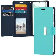 Goospery Samsung Galaxy S22 +/ S22 Plus Rich Diary Wallet Flip Case Leather Card Slots Magnetic Cover (Aqua)