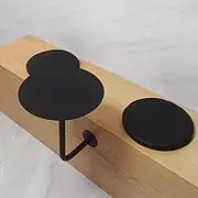 Kitchen Dining Table Wall-Mounted Coffee Table Bar Table, Modern Sofa Side Table Leisure Table for Bistro/Cafe, Metal Living Room End Table L-Type Black Bistro Pub Table