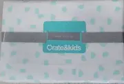 Crate & Barrel Kids - Mint Half Moon - Toddler Sheet Set 100% Organic Cotton